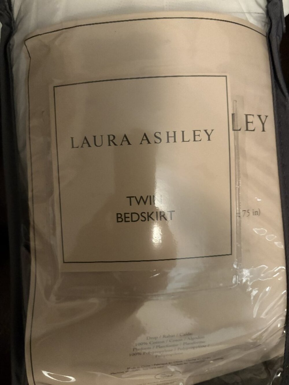 New in Open Bag Laura Ashley White Twin Bed Skirt